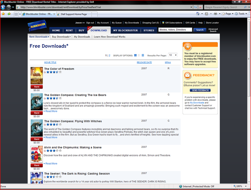 Illustration for article titled Blockbuster Online Download Store Screenshot Tour